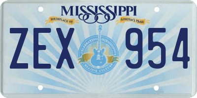 MS license plate ZEX954