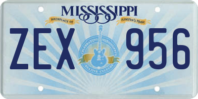 MS license plate ZEX956