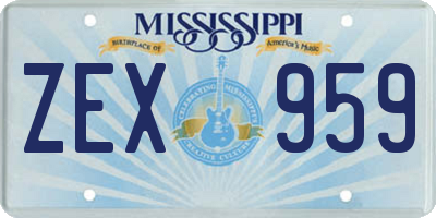 MS license plate ZEX959