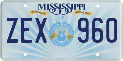 MS license plate ZEX960