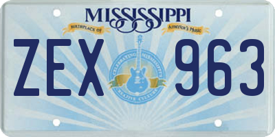 MS license plate ZEX963