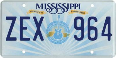 MS license plate ZEX964