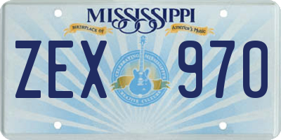 MS license plate ZEX970