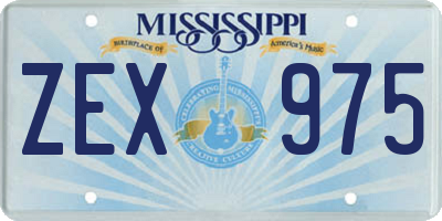 MS license plate ZEX975