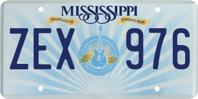 MS license plate ZEX976