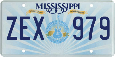 MS license plate ZEX979