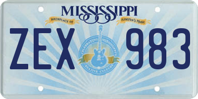MS license plate ZEX983
