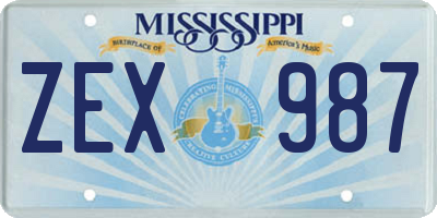 MS license plate ZEX987