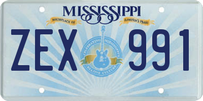 MS license plate ZEX991