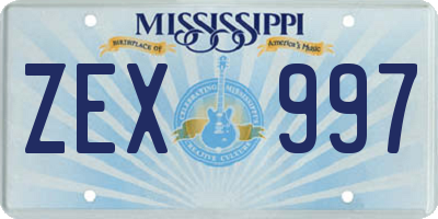 MS license plate ZEX997