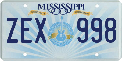 MS license plate ZEX998
