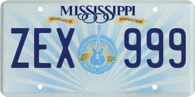 MS license plate ZEX999