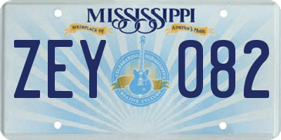 MS license plate ZEY082