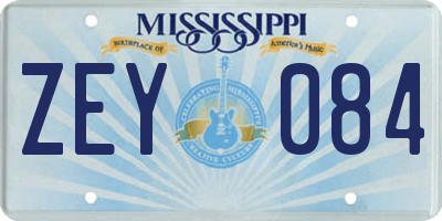 MS license plate ZEY084