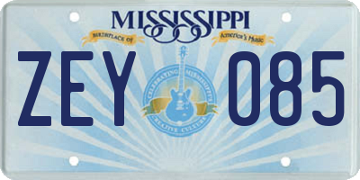 MS license plate ZEY085