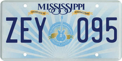MS license plate ZEY095
