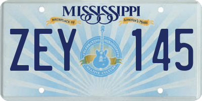 MS license plate ZEY145