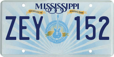 MS license plate ZEY152