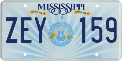 MS license plate ZEY159