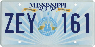 MS license plate ZEY161