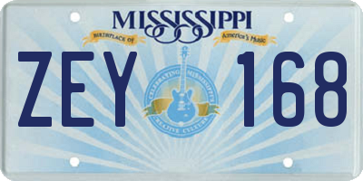 MS license plate ZEY168