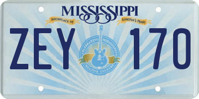 MS license plate ZEY170