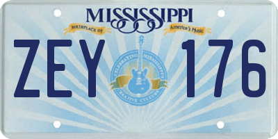 MS license plate ZEY176