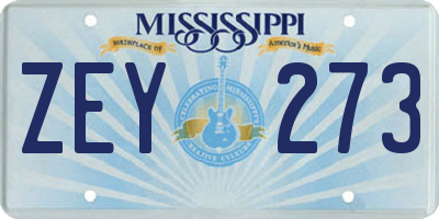 MS license plate ZEY273