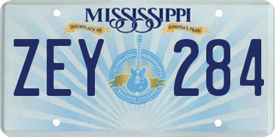 MS license plate ZEY284