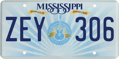 MS license plate ZEY306
