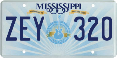 MS license plate ZEY320