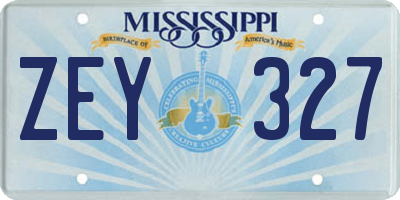 MS license plate ZEY327