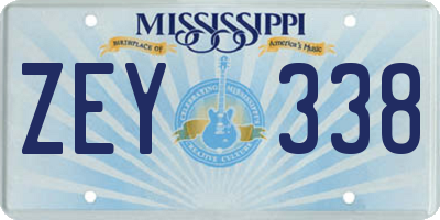 MS license plate ZEY338