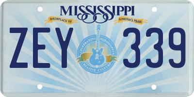MS license plate ZEY339
