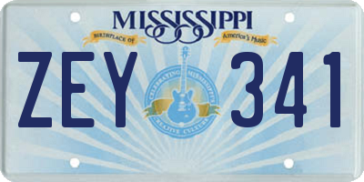MS license plate ZEY341