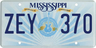 MS license plate ZEY370