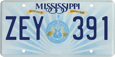 MS license plate ZEY391