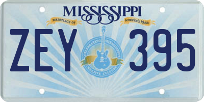 MS license plate ZEY395