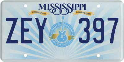 MS license plate ZEY397