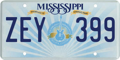 MS license plate ZEY399