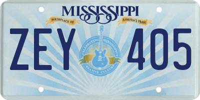MS license plate ZEY405