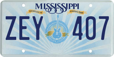 MS license plate ZEY407