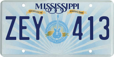 MS license plate ZEY413