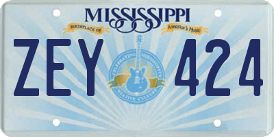 MS license plate ZEY424