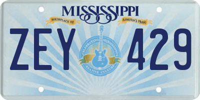 MS license plate ZEY429