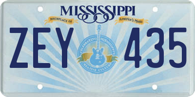 MS license plate ZEY435