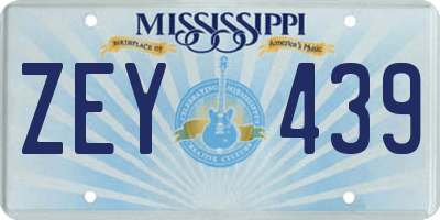 MS license plate ZEY439