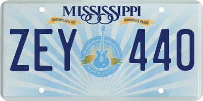 MS license plate ZEY440