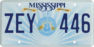 MS license plate ZEY446