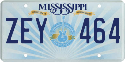 MS license plate ZEY464